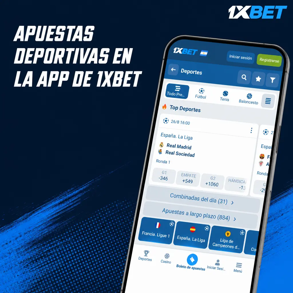 Apuestas deportivas en la app de 1xbet para Android e iOS con apuestas en vivo, streaming y notificaciones push