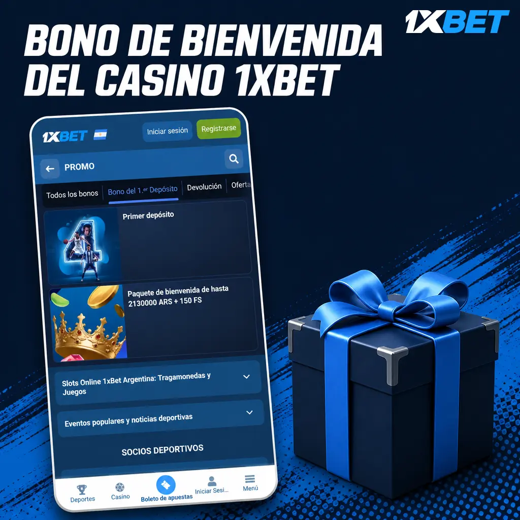 Bono de bienvenida de casino 1xbet: 300% hasta 2.130.000 ARS más 150 giros gratis para cuentas nuevas en Argentina