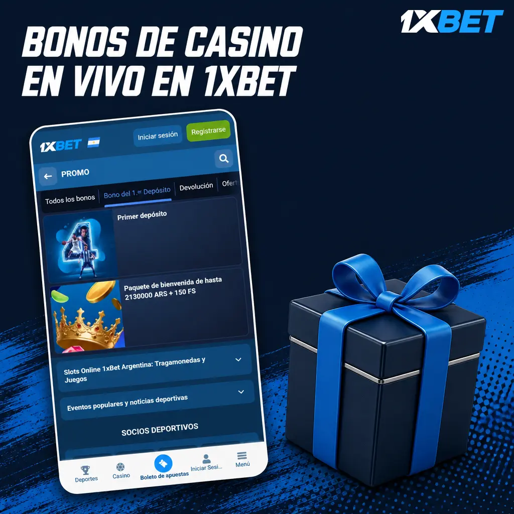 Bono de casino en vivo 1xbet: 300% hasta 2.130.000 ARS más 150 giros gratis con depósito mínimo de 300 ARS