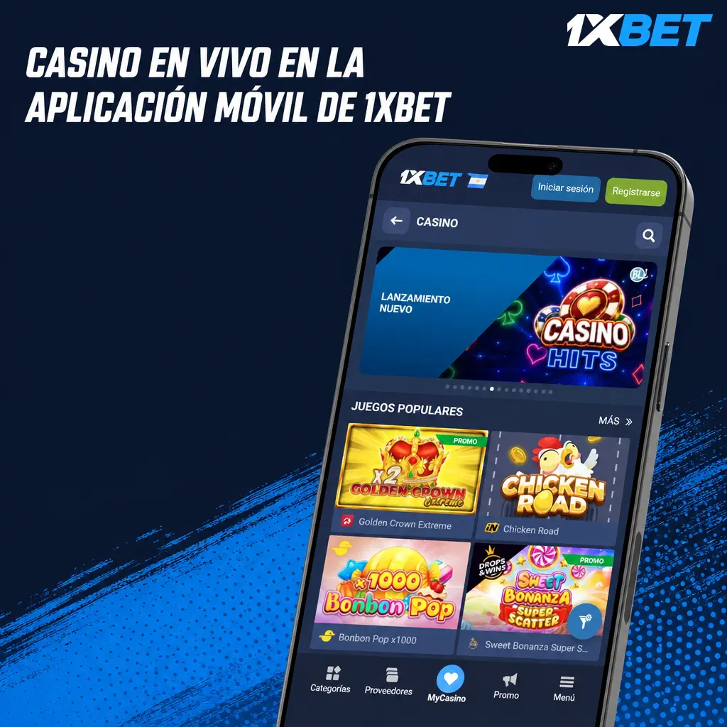 Casino en vivo de 1xbet en la app móvil: mesas con dealer, chat y apuesta rápida en iOS y Android.