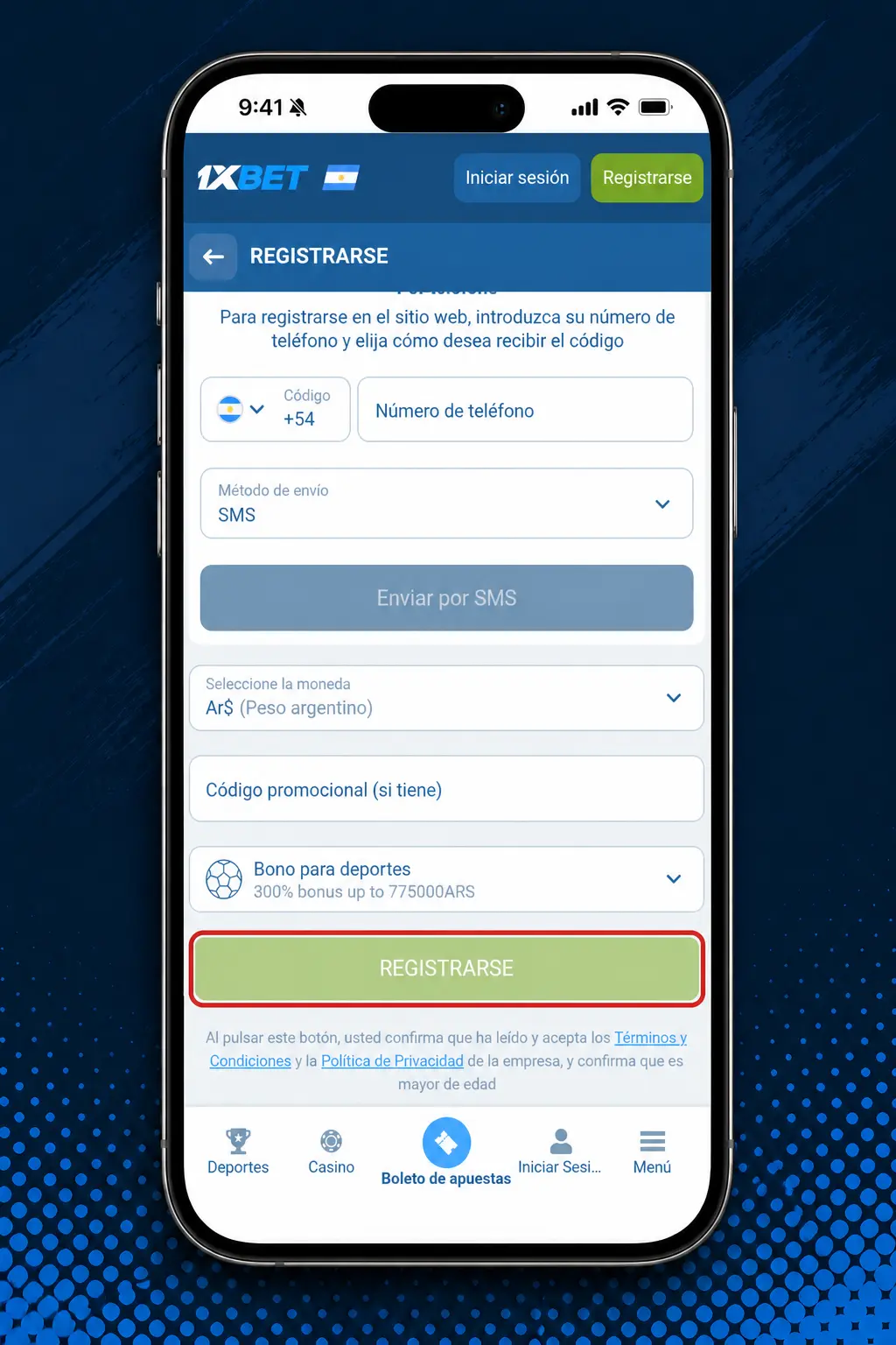 Pasos para crear una cuenta en 1xbet: registro rápido en minutos eligiendo moneda, datos y verificación por código.