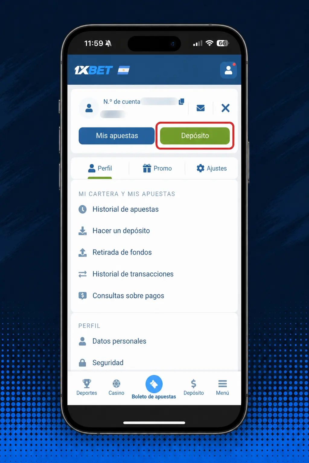 Pasos para hacer un depósito en 1xbet: iniciar sesión, elegir método de pago, cargar monto y confirmar la operación.