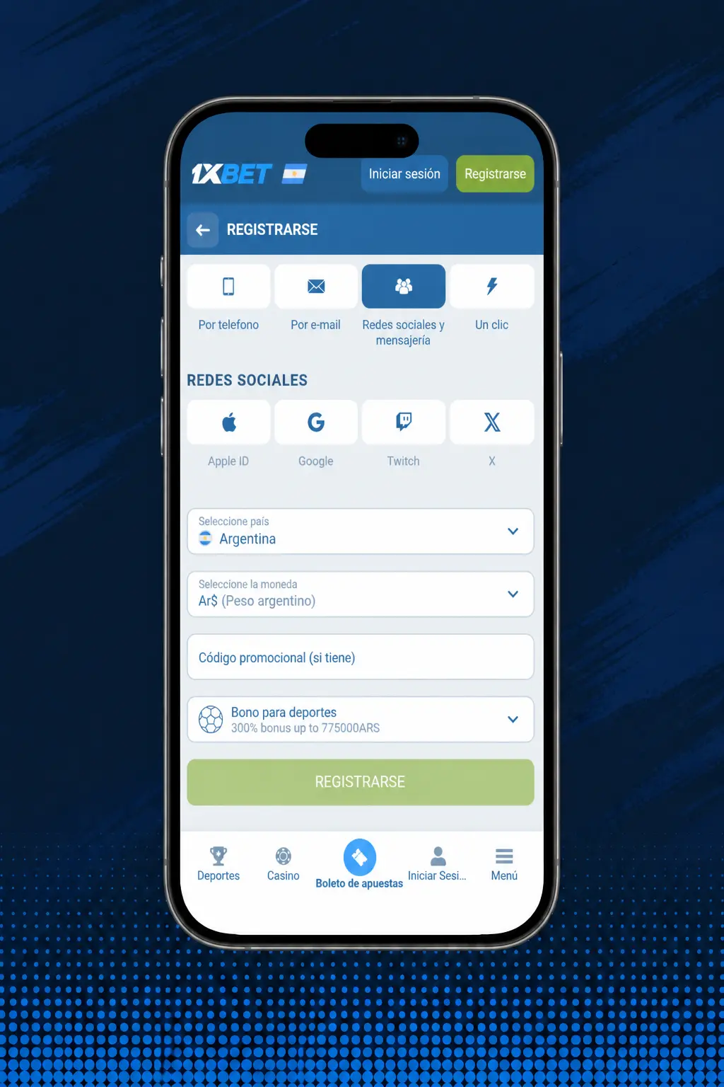 Pasos para registrarse, depositar y realizar una apuesta en 1xbet desde el sitio web