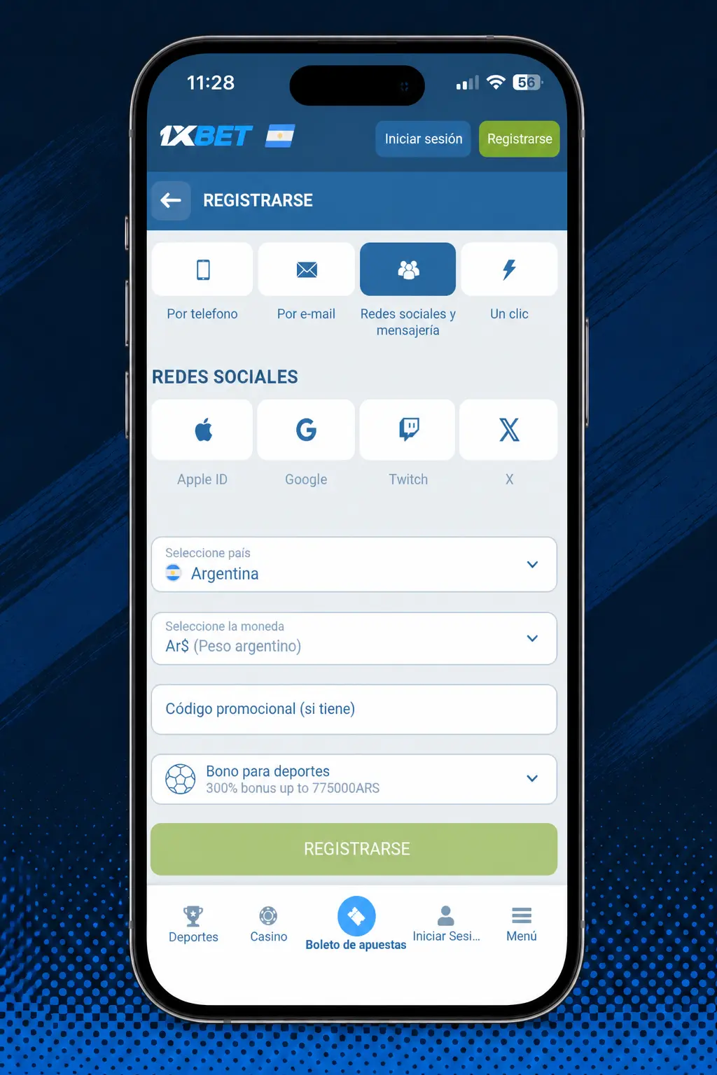 Pasos para reclamar un bono de 1xbet: registro, elección de oferta, depósito mínimo y verificación del saldo en Mi Cuenta.