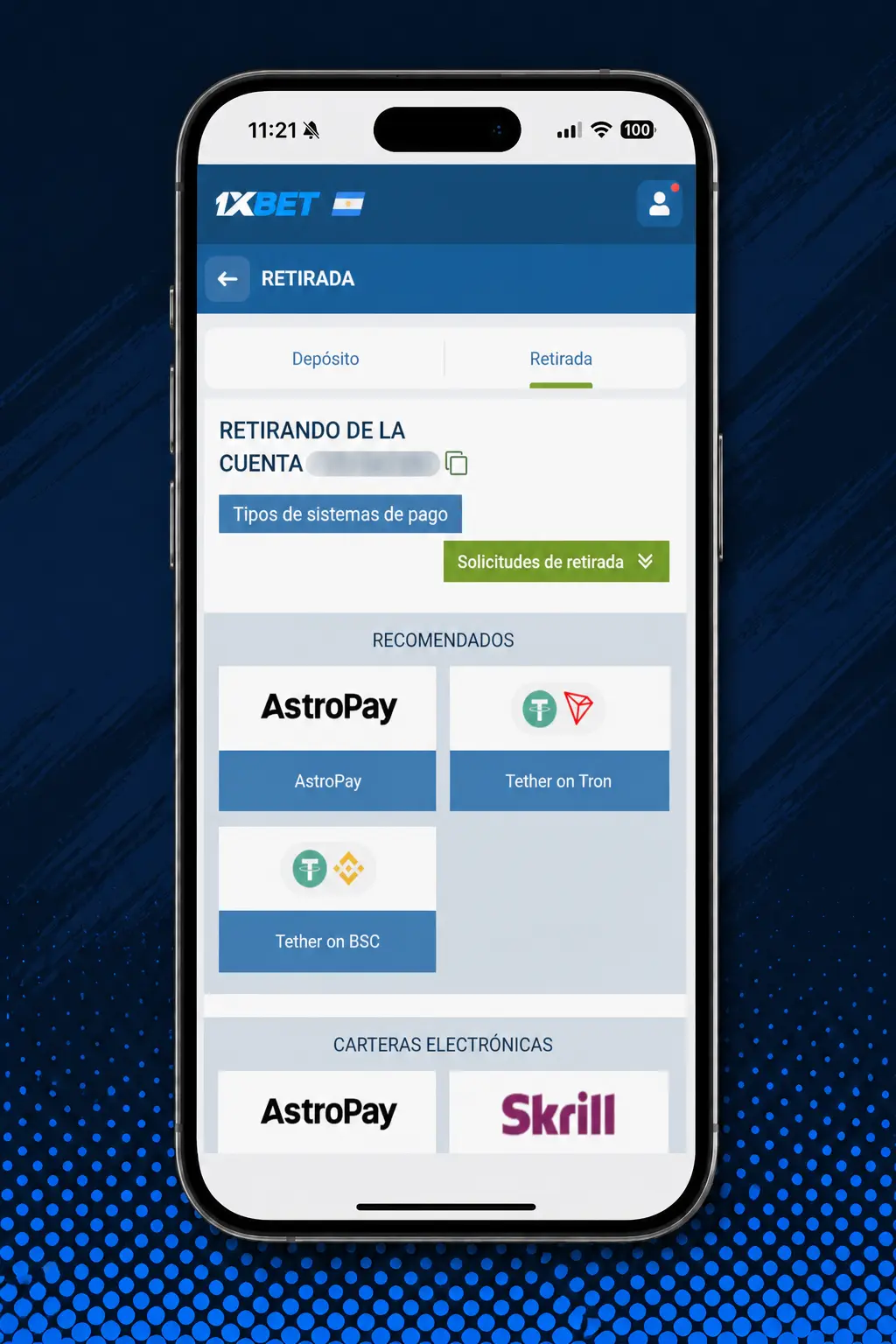 Pasos para retirar fondos en 1xbet: acceder a la cuenta, elegir método de pago, ingresar monto y confirmar el retiro.