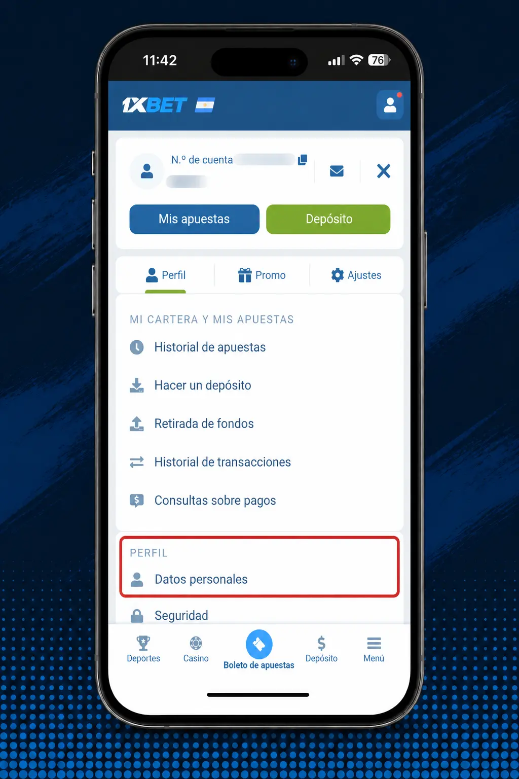Pasos para verificar la cuenta en 1xbet subiendo documentos de identidad en el perfil
