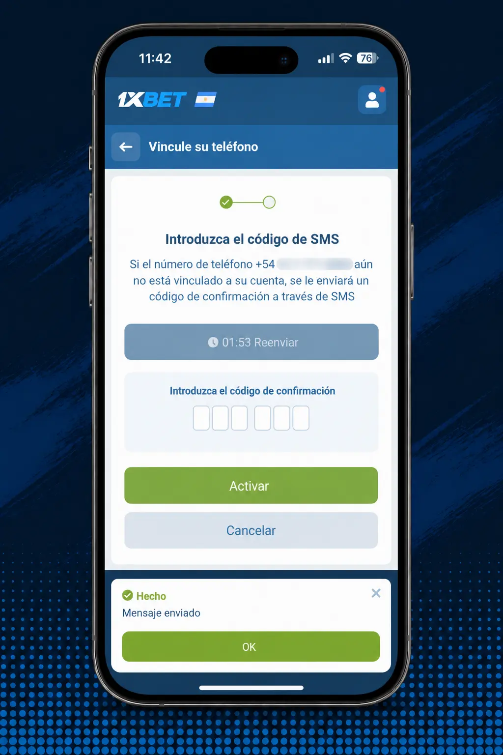 Pasos para verificar la cuenta en 1xBet: subir DNI y comprobante de domicilio desde el perfil