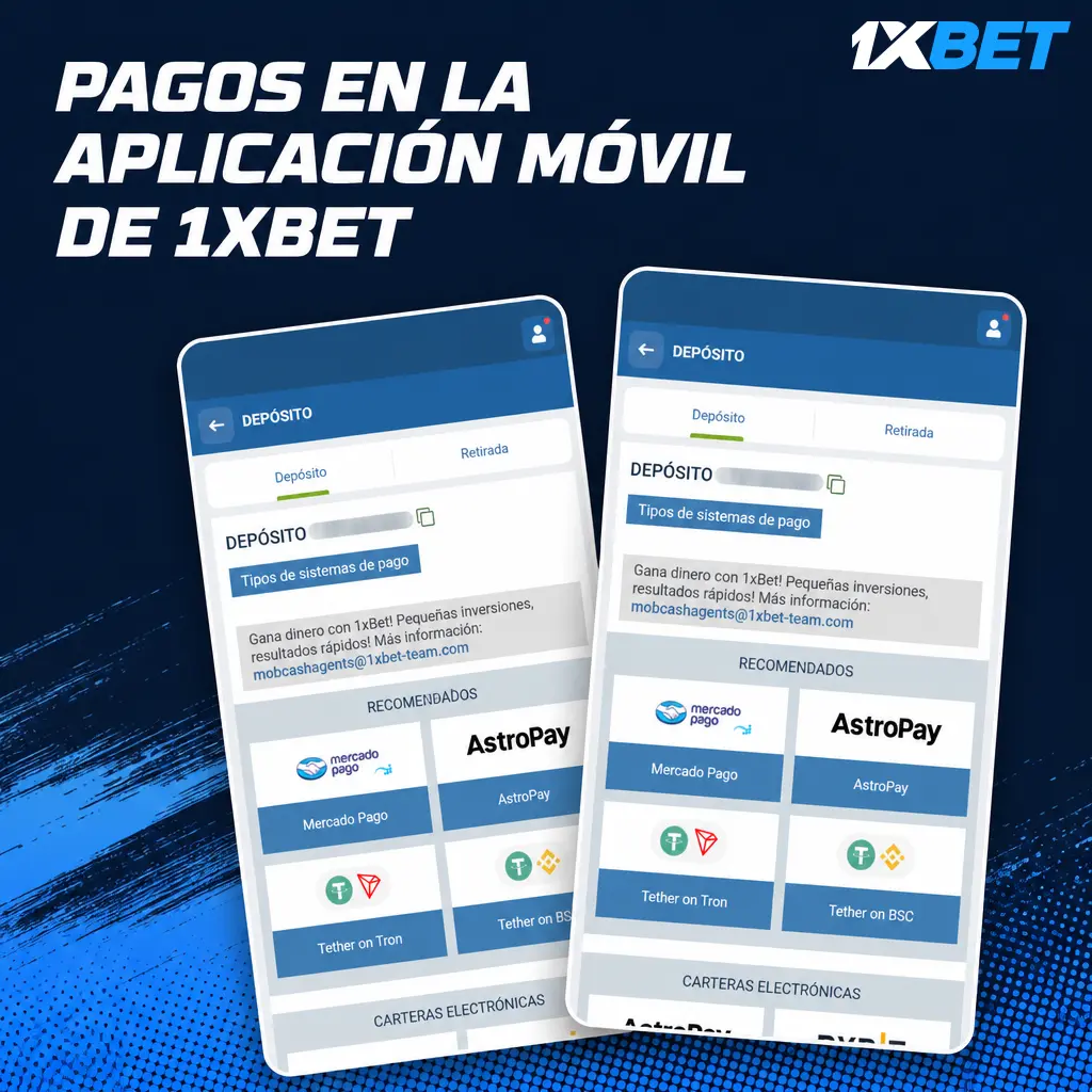 Métodos de pago en la app de 1xBet: 11 opciones, confirmación biométrica, notificaciones push y depósito rápido desde el boleto.