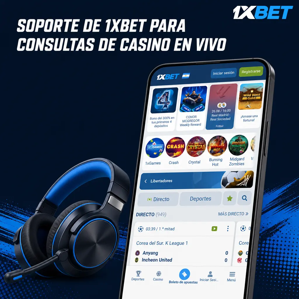 Soporte de 1xbet disponible 24/7 para consultas de casino en vivo mediante chat, email, Telegram y WhatsApp en Argentina