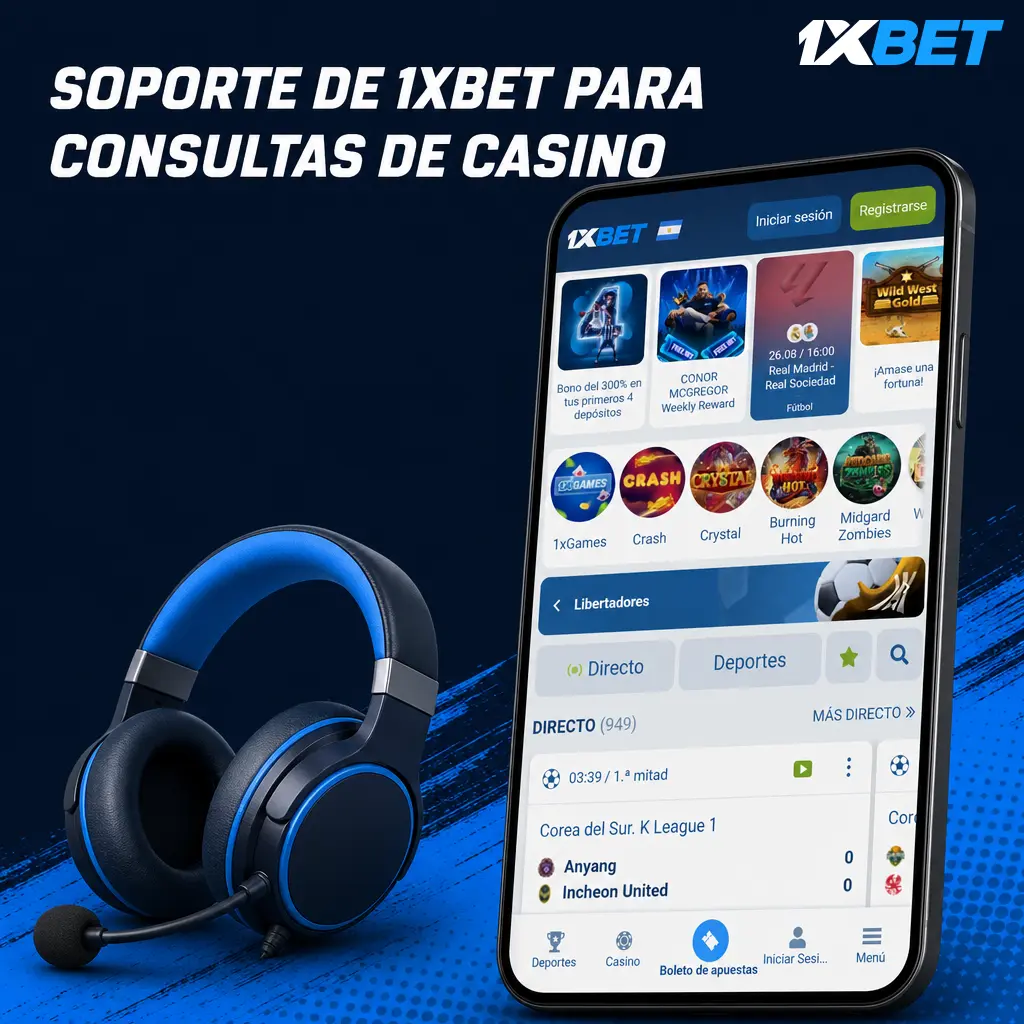 Soporte de 1xbet para consultas de casino 24/7 en Argentina: errores de juego, rondas interrumpidas y requisitos de apuesta del bono.